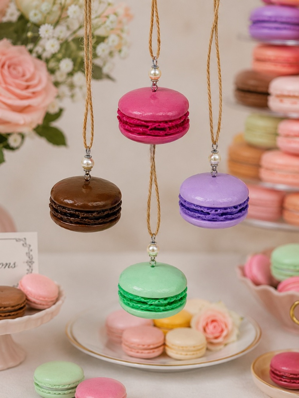 Macaron Ornament | Handmade French Dessert Pastry Decor | 4 Flavors